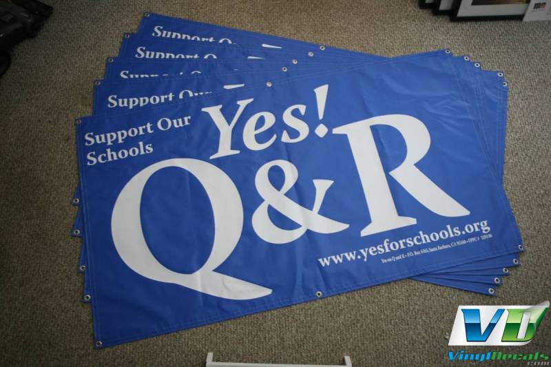 3' x 5' Blue Banner with White Vinyl