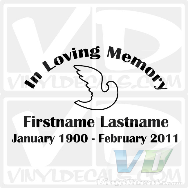 in loving memory window decals with picture